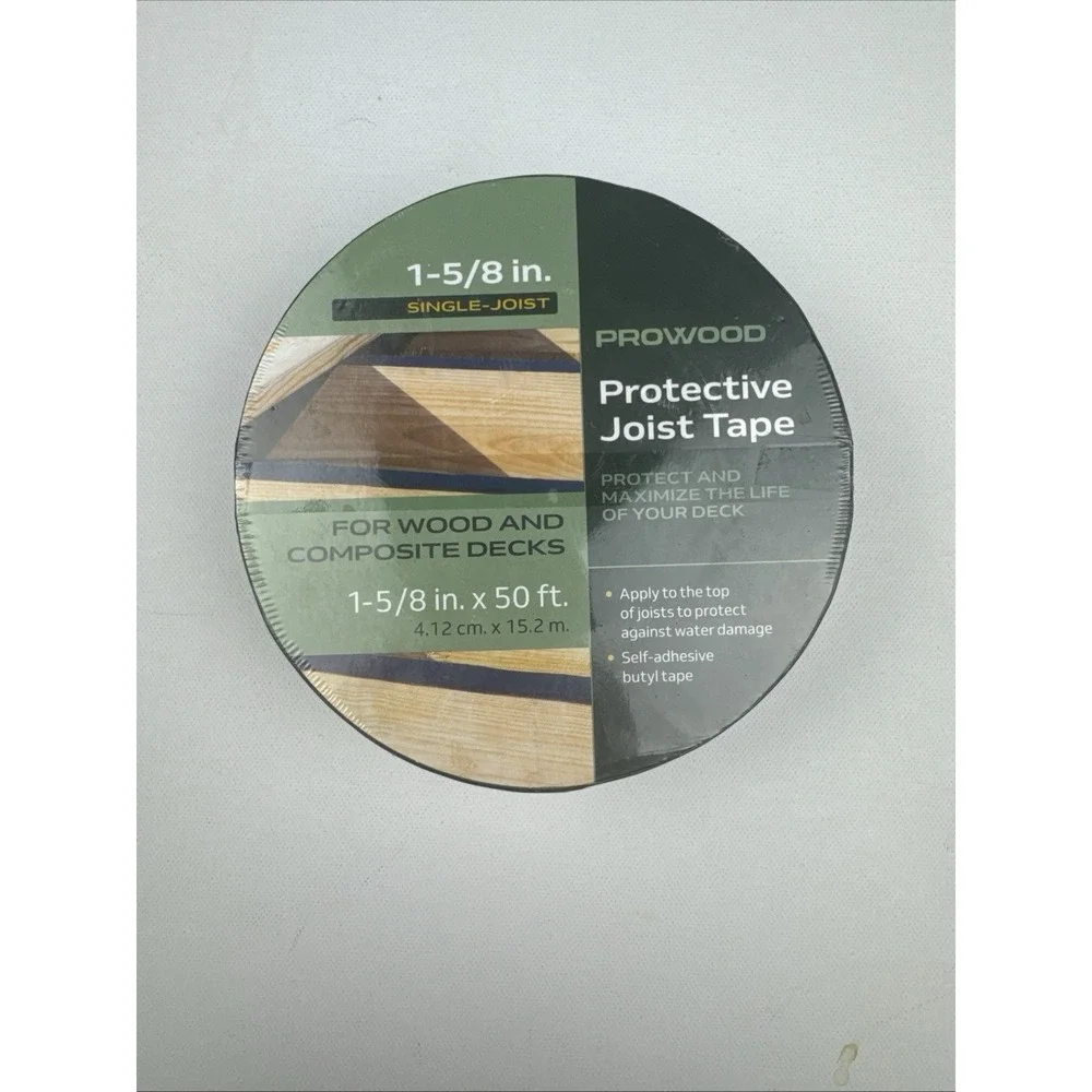 Prowood 1-5/8 in. x 50 ft. Black Butyl Deck Protective Joist Tape 398228